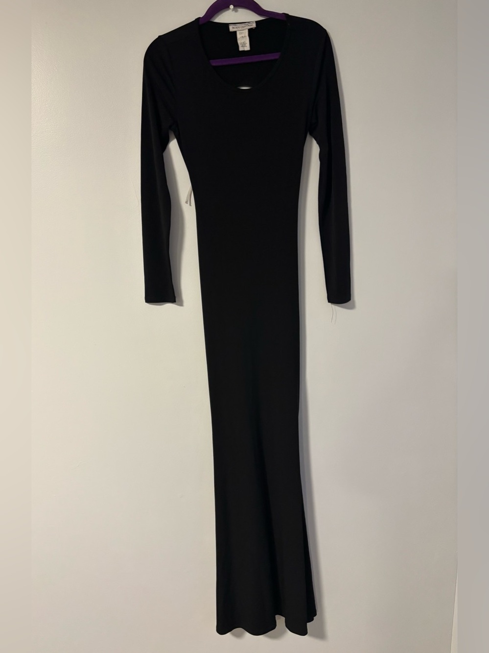 Black Long Sleeve Open Back Cutout Knot Bodycon Maxi Dress Body Central Medium